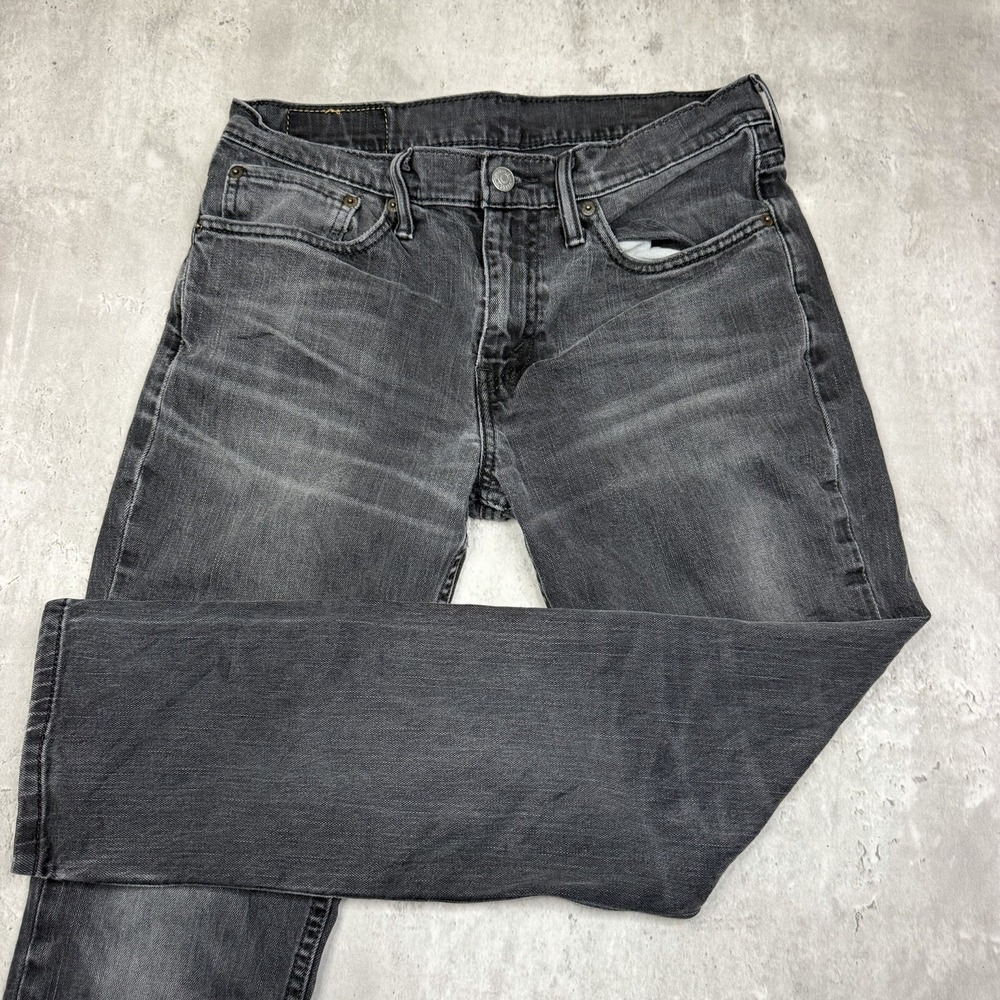 Levis 511 Slim Fit Jeans Mens 32 Black Denim Logo Cotton Stretch Mid Rise 32x30